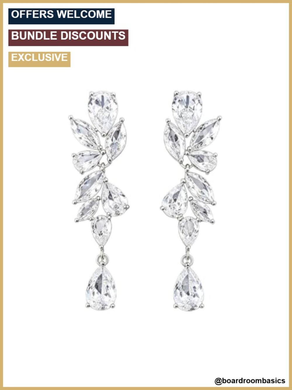 Silver Tone Long Dangle Chandelier Cubic Zirconia Drop Earrings Formal